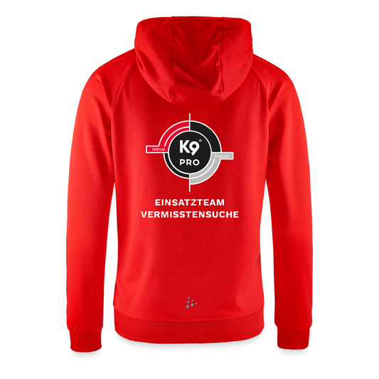 K9 PRO Hoody-Jacket "Einsatzteam Vermisstensuche" WOMEN edition - Rot