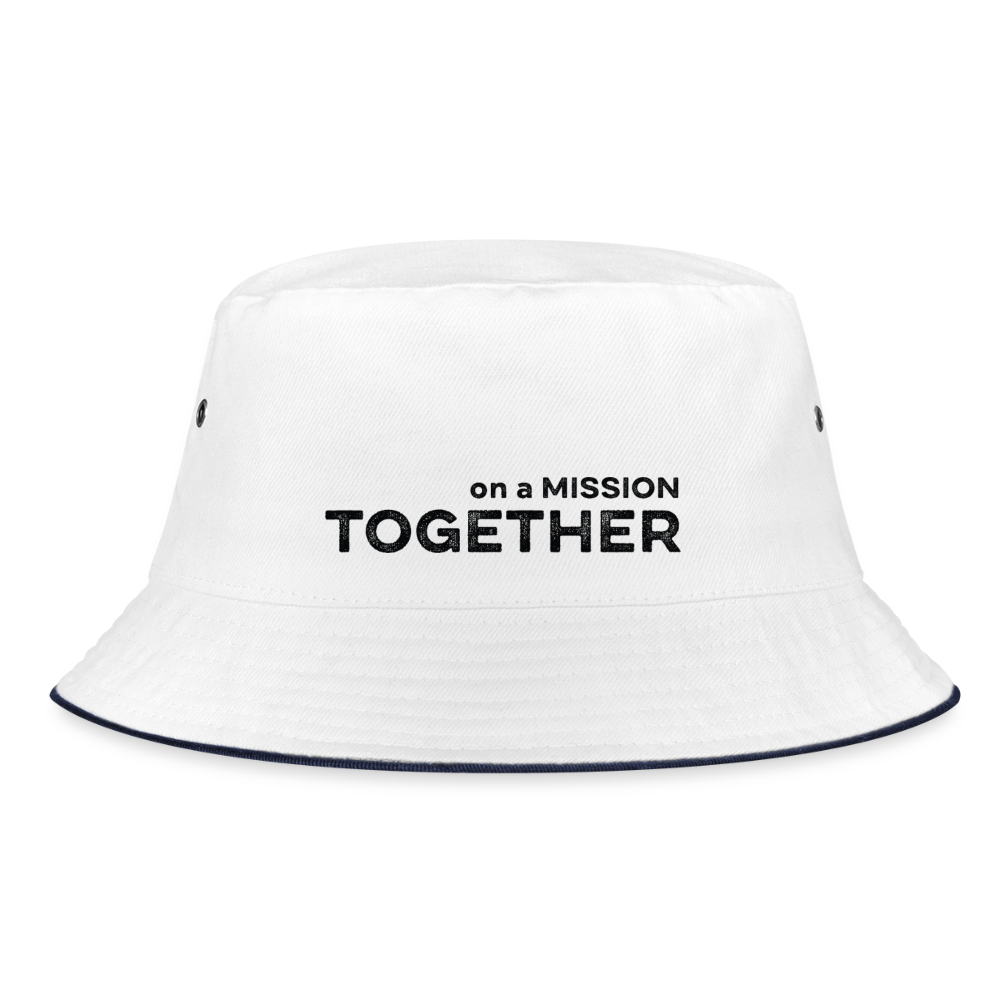K9 Bucket-Hat "on a MISSION TOGETHER" - Weiß/Navy
