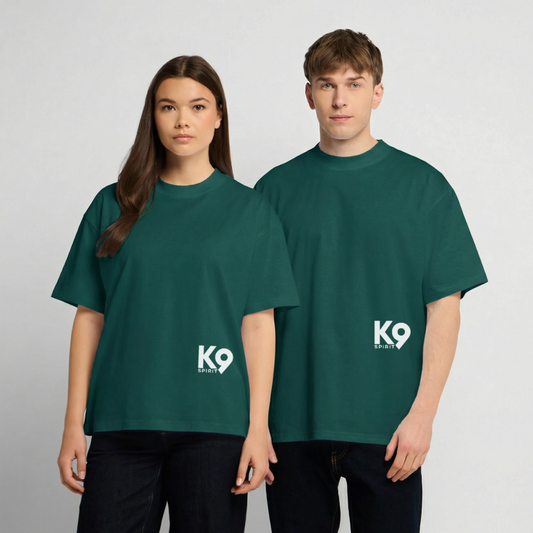 K9 HEAVY OVERSIZE Organic-Shirt "K9 SPIRIT" - hunter Green