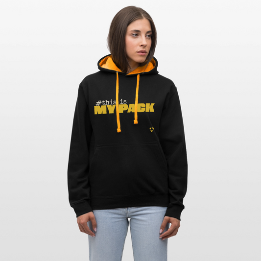 MyPack Bicolor-Hoodie "#this is MY PACK" UNISEX edition - Schwarz/Gold