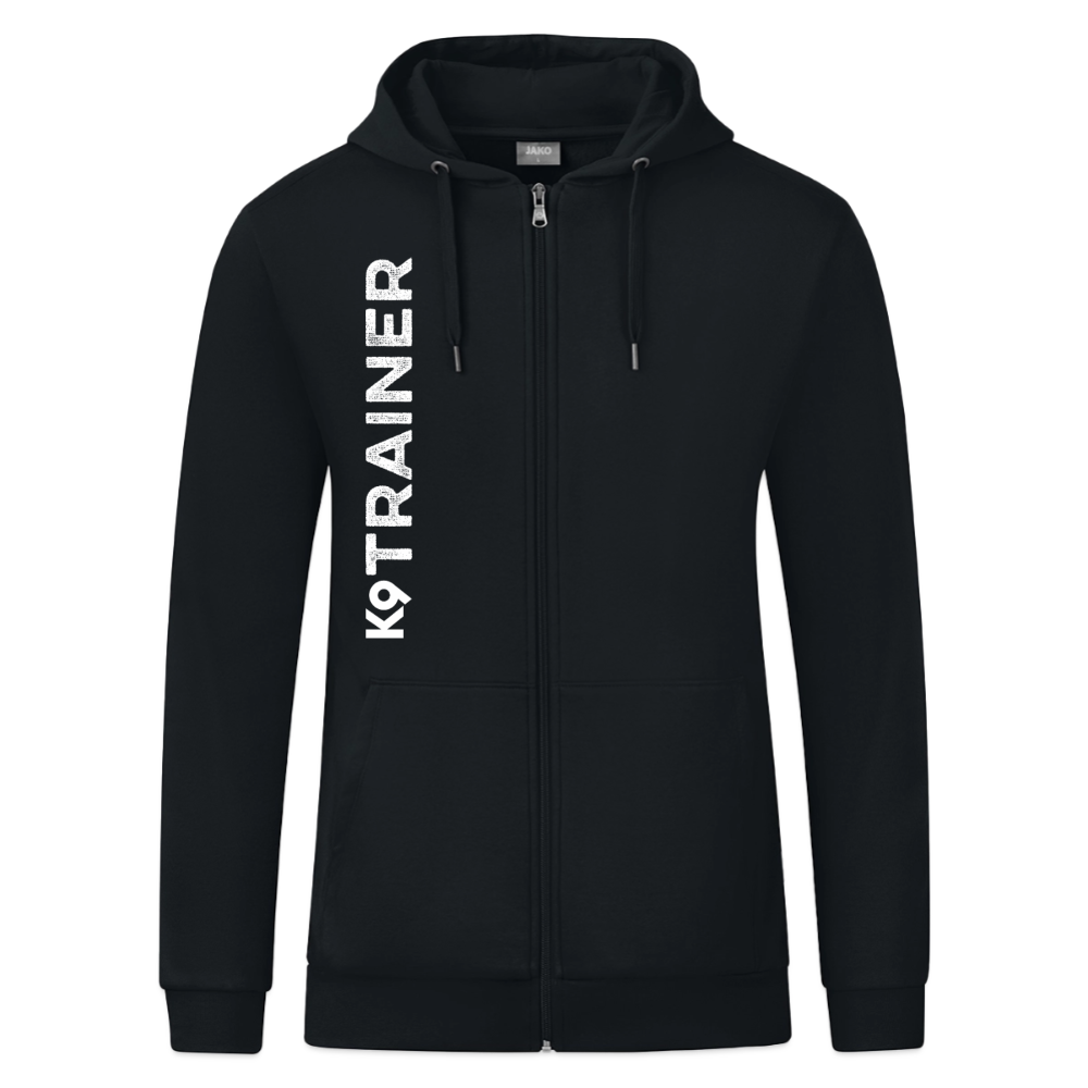 K9 TRAINER Organic-Hoodiejacket „K9 TRAINER“ UNISEX Edition - Schwarz