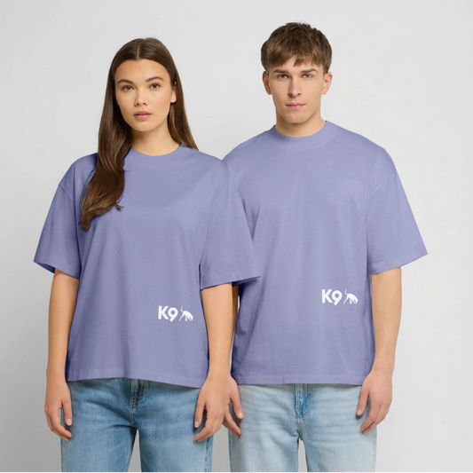 K9 PREMIUM OVERSIZE Organic-Shirt "K9 SPIRIT" - Violett
