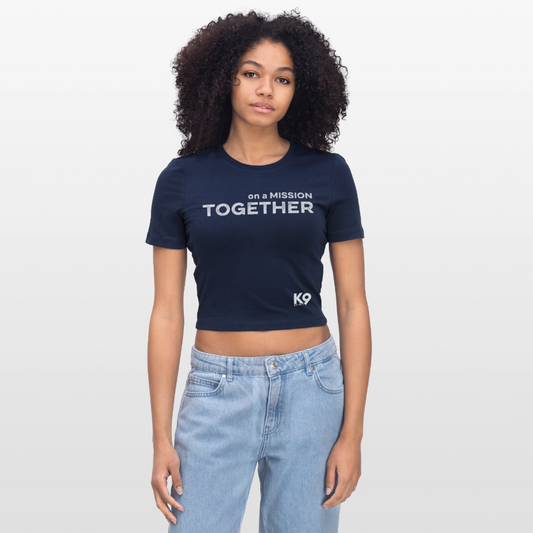 K9 Crop-Shirt "on a MISSION TOGETHER" WOMEN edition - Light Navy