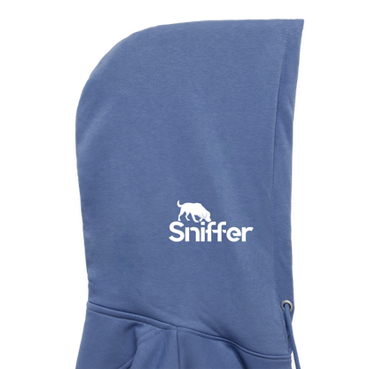 Sniffer ORGANIC  Premium-Hoodie „BORN to track“  UNISEX edition - Blau