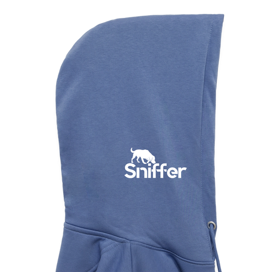 Sniffer ORGANIC  Premium-Hoodie „BORN to track“  UNISEX edition - Blau