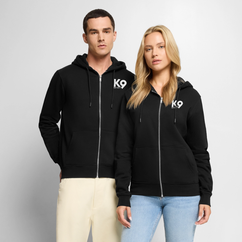 K9 Organic Zip-Hoodie "EGAL. doesn't matter" - Schwarz