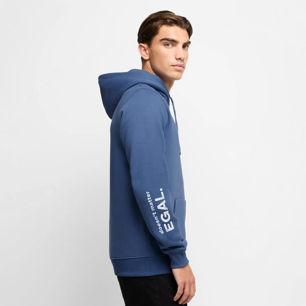 K9 Premium-Hoodie „ EGAL. doesn‘t matter.“ MEN edition - Taubenblau