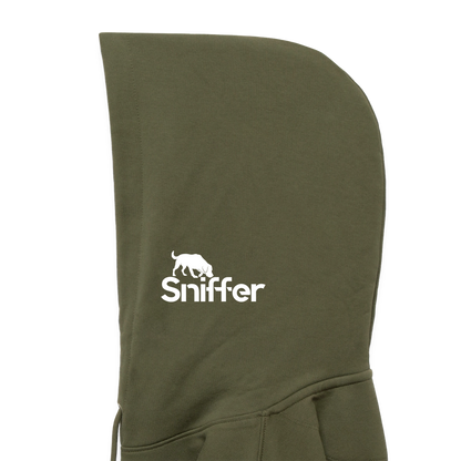 Sniffer ORGANIC  Premium-Hoodie „BORN to track“  UNISEX edition - Khaki Grün