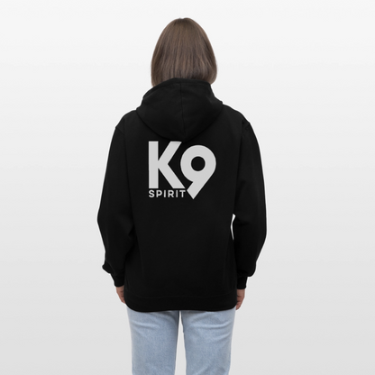 K9 Bicolor-Hoodie "DOG on a MISSION" - Schwarz/Grau meliert