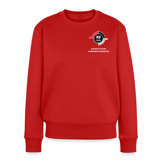 K9 PRO Premium-Sweatshirt „K9 PRO Einsatzteam Vermisstensuche“ WOMEN edition - Rot