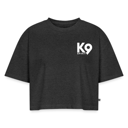 K9 ORGANIC Oversized-Cropped-Shirt „K9 SPIRIT“ WOMEN edition - Anthrazit meliert