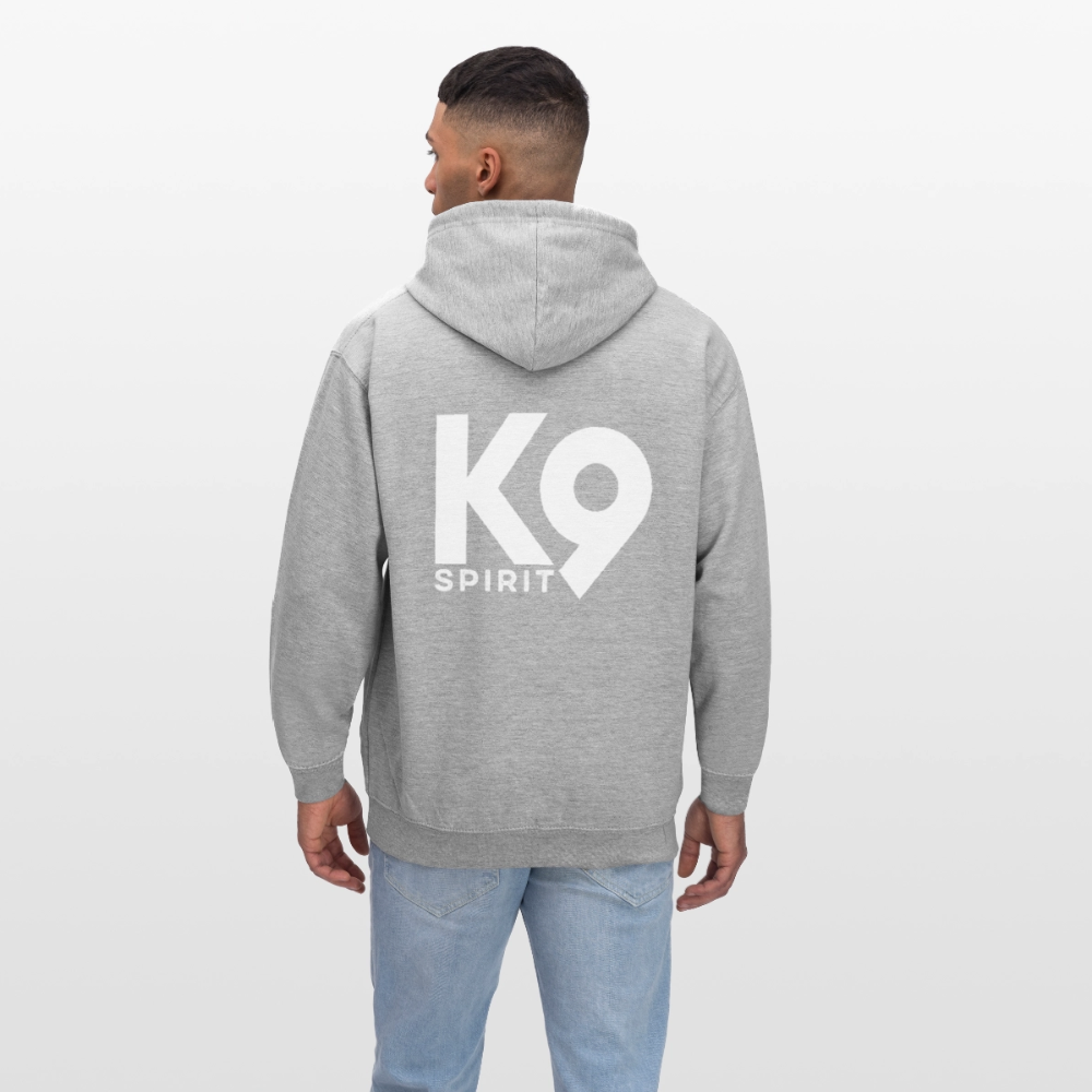 K9 Bicolor-Hoodie "on a MISSION TOGETHER" - Grau meliert/Navy