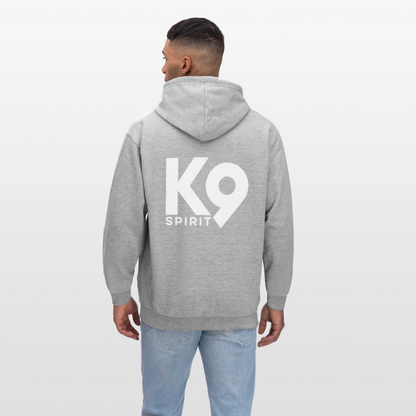 K9 Bicolor-Hoodie "on a MISSION TOGETHER" - Grau meliert/Navy