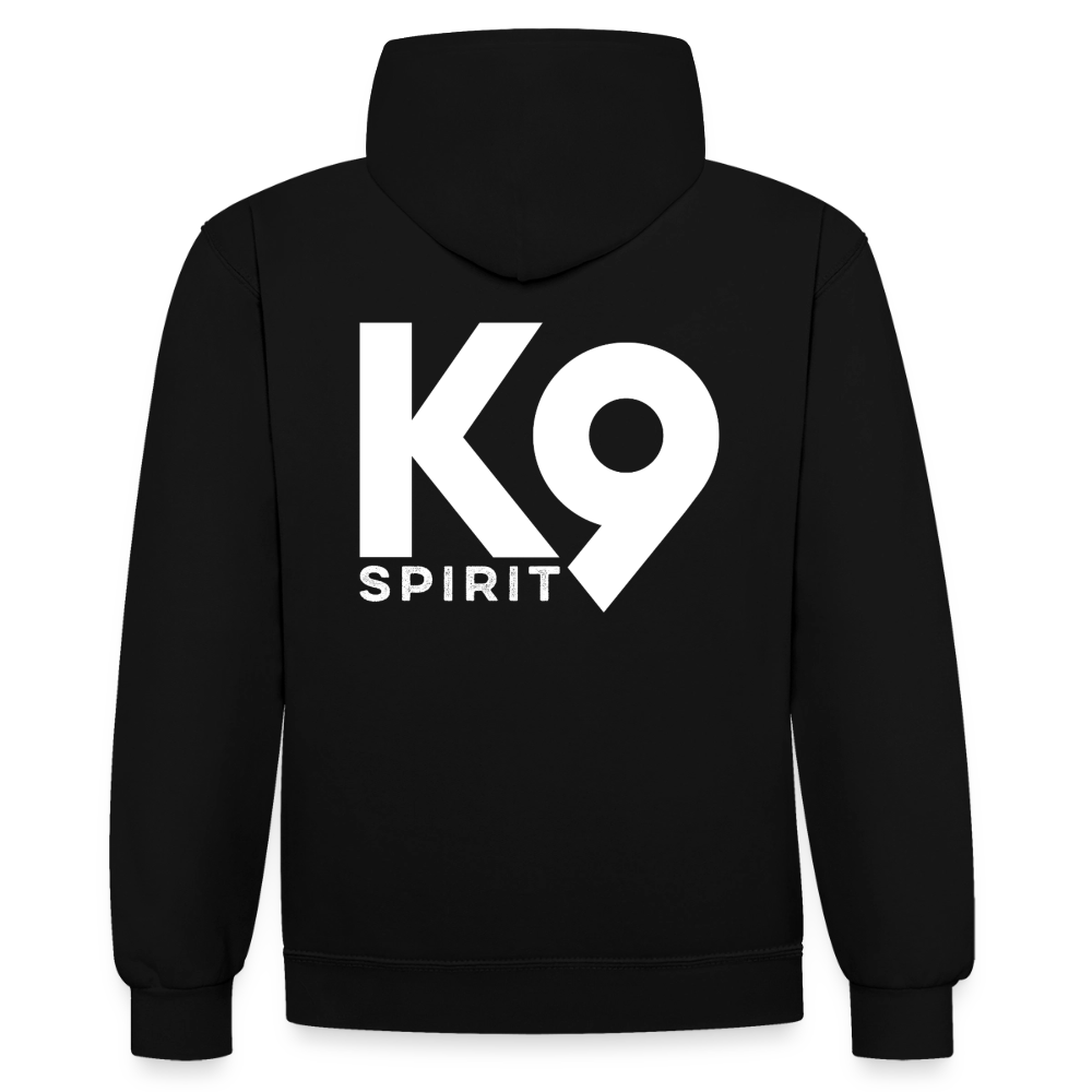 K9 Bicolor-Hoodie "on a MISSION TOGETHER" - Schwarz/Grau meliert