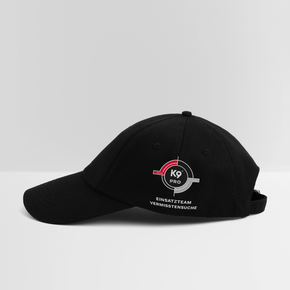 K9 PRO Base-Cap „K9 PRO Einsatzteam Vermisstensuche“ UNISEX edition - Schwarz/Schwarz