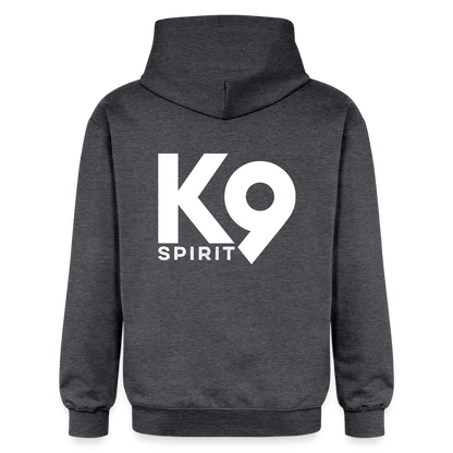 K9 Cozy-Hoodie "DOG on a MISSION" UNISEX edition - Dunkelgrau meliert