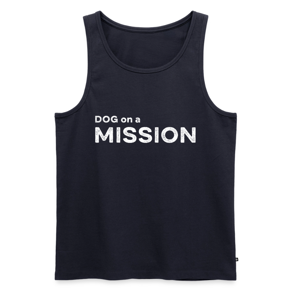 K9 PREMIUM Organic Tank-Top „DOG on a MISSION“ MEN edition - Navy