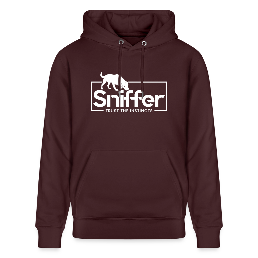 Sniffer ORGANIC  Premium-Hoodie „BORN to track“  UNISEX edition - Maroon