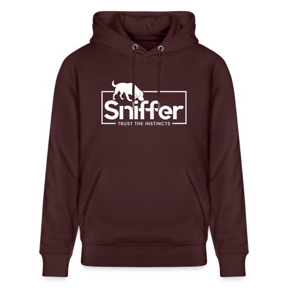 Sniffer ORGANIC  Premium-Hoodie „BORN to track“  UNISEX edition - Maroon