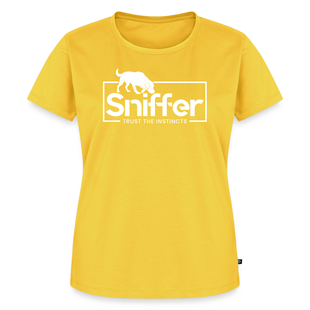 Sniffer Premium-Shirt „BORN to Track“ WOMEN edition - Sonnengelb