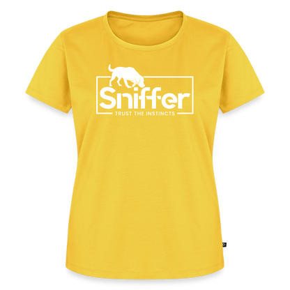 Sniffer Premium-Shirt „BORN to Track“ WOMEN edition - Sonnengelb
