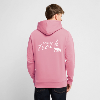 Sniffer ORGANIC  Premium-Hoodie „BORN to track“  UNISEX edition - Lila Traum