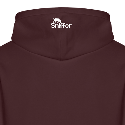 Sniffer ORGANIC  Premium-Hoodie „BORN to track“  UNISEX edition - Maroon