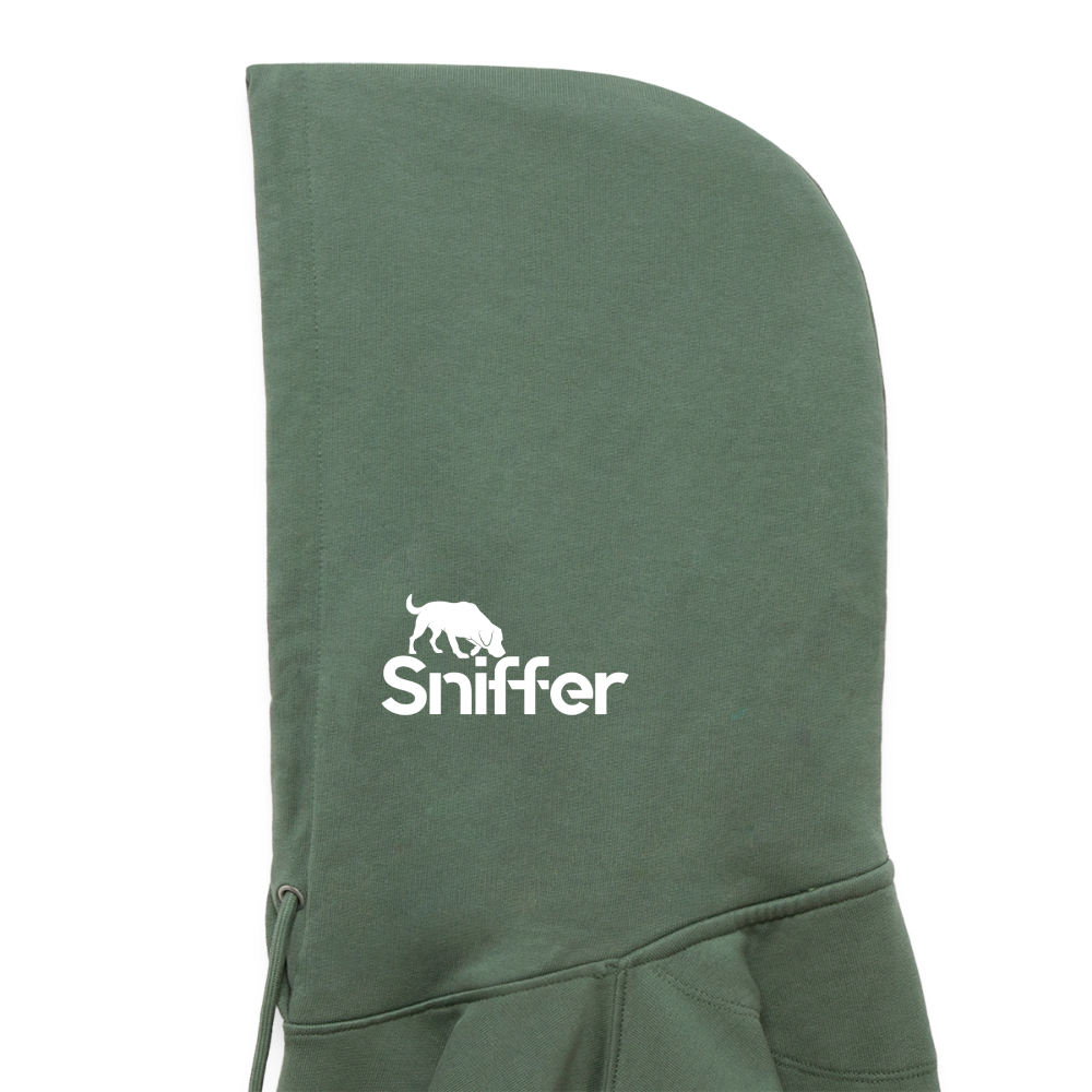 Sniffer ORGANIC  Premium-Hoodie „BORN to track“  UNISEX edition - Tanngrün