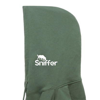 Sniffer ORGANIC  Premium-Hoodie „BORN to track“  UNISEX edition - Tanngrün