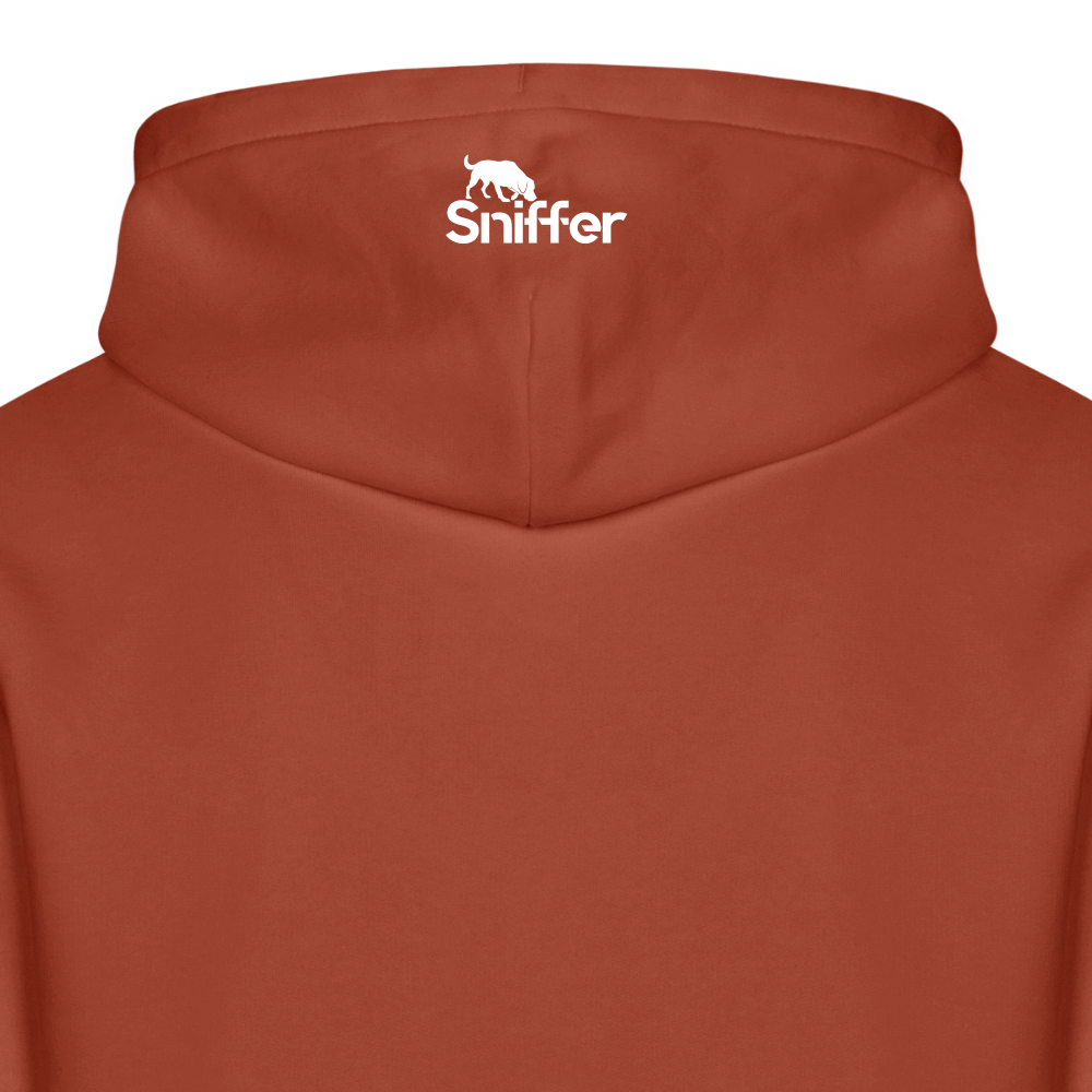 Sniffer ORGANIC  Premium-Hoodie „BORN to track“  UNISEX edition - Terrakotta