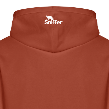 Sniffer ORGANIC  Premium-Hoodie „BORN to track“  UNISEX edition - Terrakotta