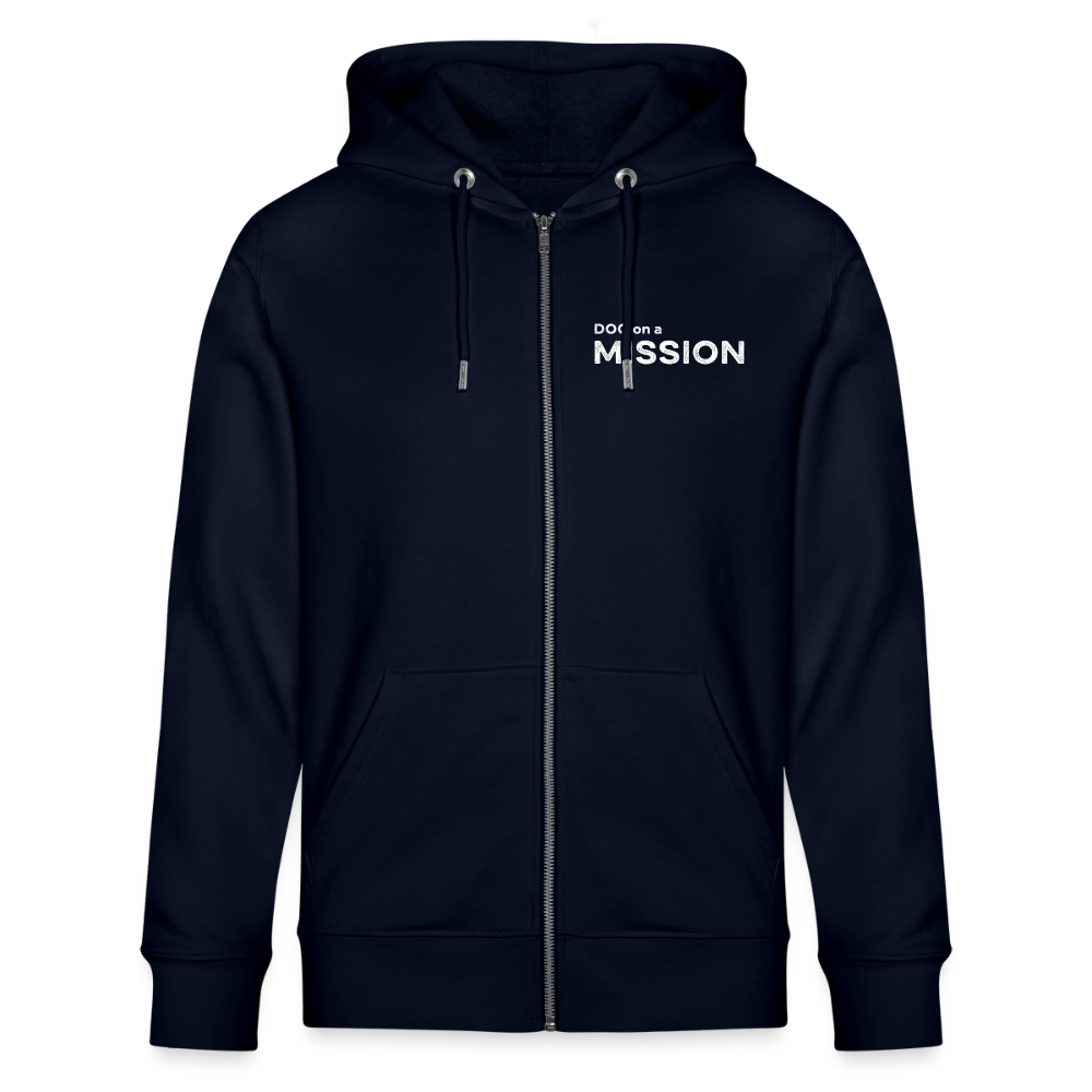 K9 Organic-Hoodyjacket "DOG on a MISSION" - Navy