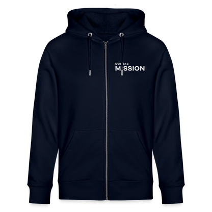 K9 Organic-Hoodyjacket "DOG on a MISSION" - Navy