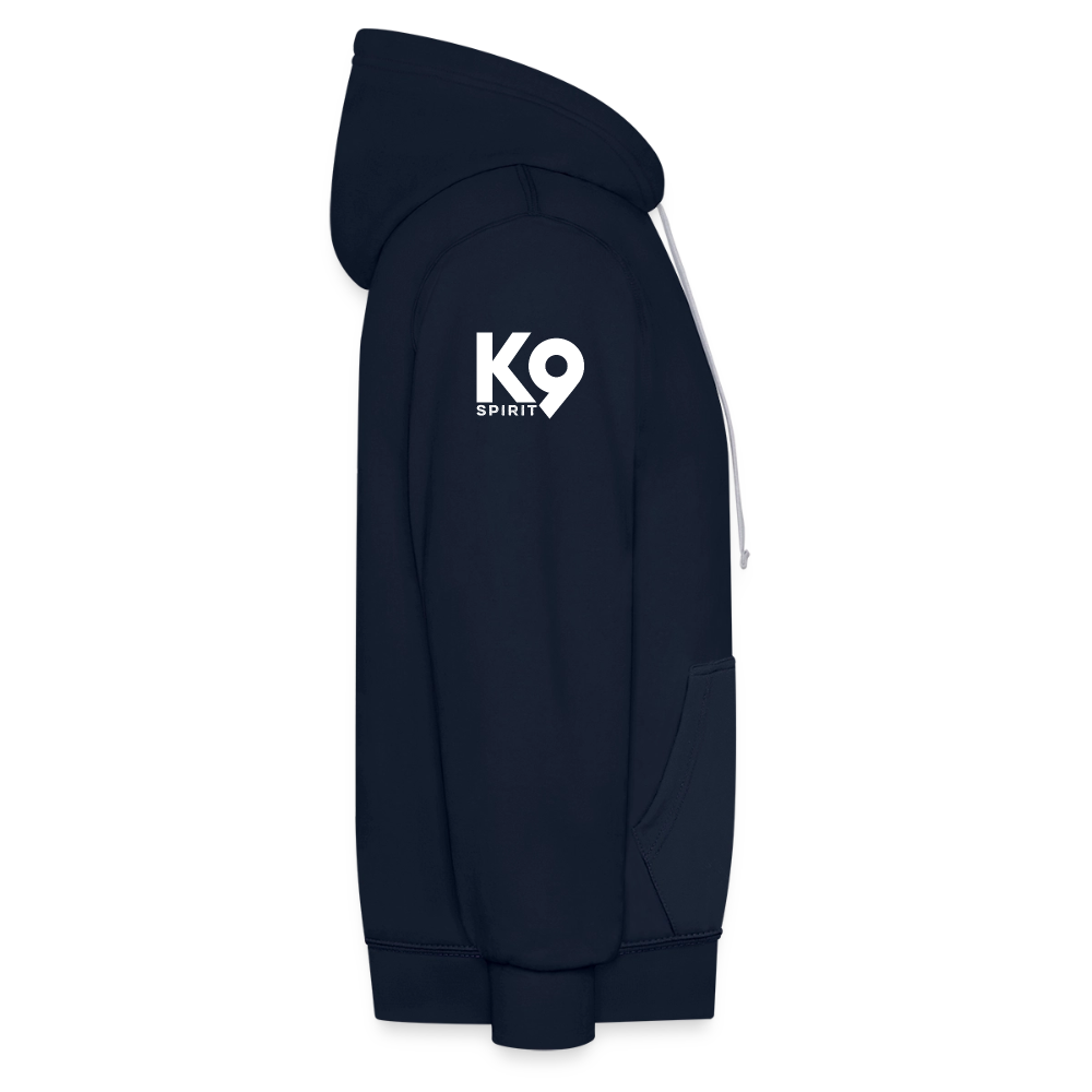 K9 Bicolor-Hoodie "DOG on a MISSION" - Navy/Grau meliert