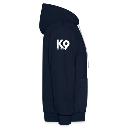 K9 Bicolor-Hoodie "DOG on a MISSION" - Navy/Grau meliert