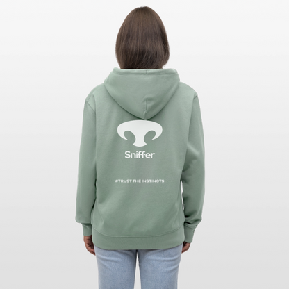 Sniffer DOGTRAINING Hoodie-Jacket „#TRUSTTHEINSTINCTS“ UNISEX edition - Helles Graugrün