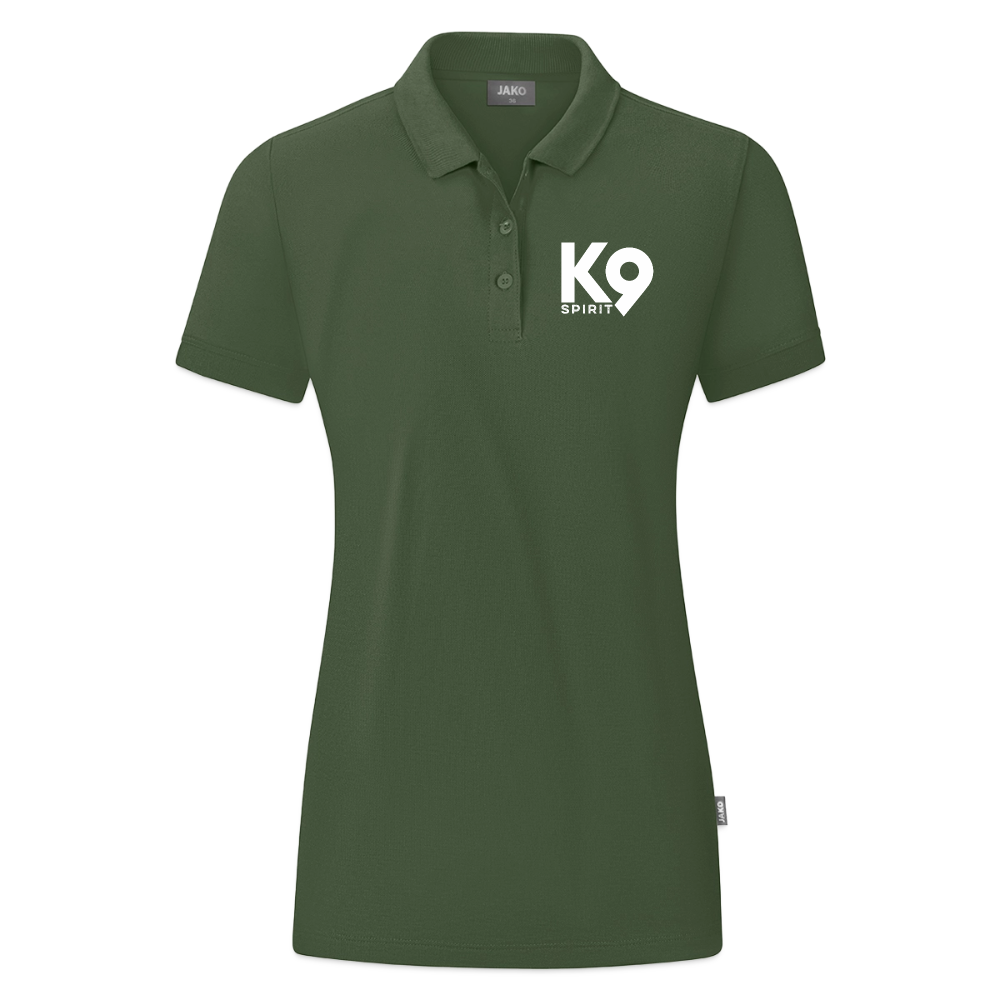 K9 ORGANIC Polo-Shirt "on a MISSION TOGETHER" WOMEN edition - Tannengrün