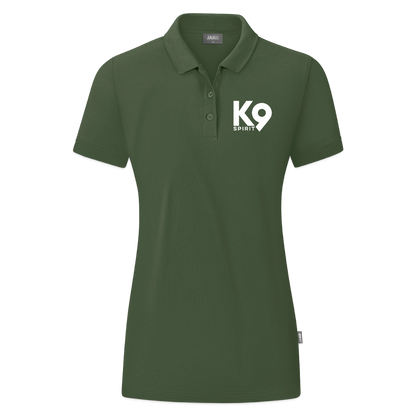 K9 ORGANIC Polo-Shirt "on a MISSION TOGETHER" WOMEN edition - Tannengrün