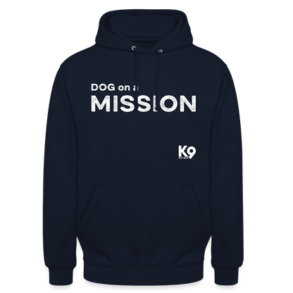 K9 Casual-Hoodie "DOG on a MISSION" - Navy