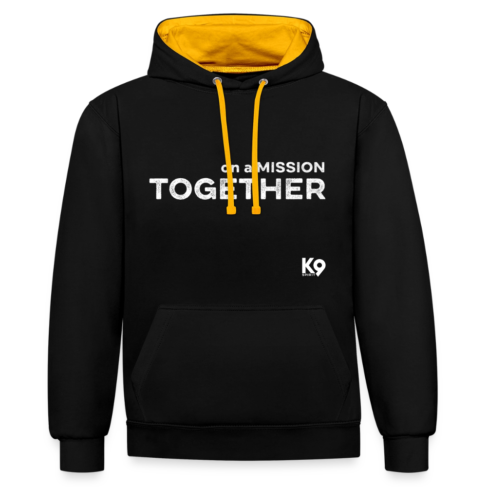 K9 Bicolor-Hoodie "on a MISSION TOGETHER" - Schwarz/Gold