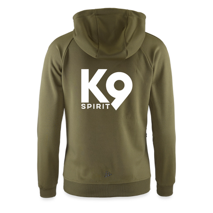 K9 Spirit PREMIUM Hoodie-Jacket "K9 SPIRIT" WOMEN edition - Khaki Grün