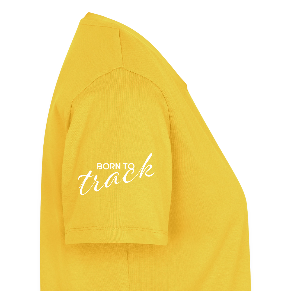Sniffer Premium-Shirt „BORN to Track“ WOMEN edition - Sonnengelb