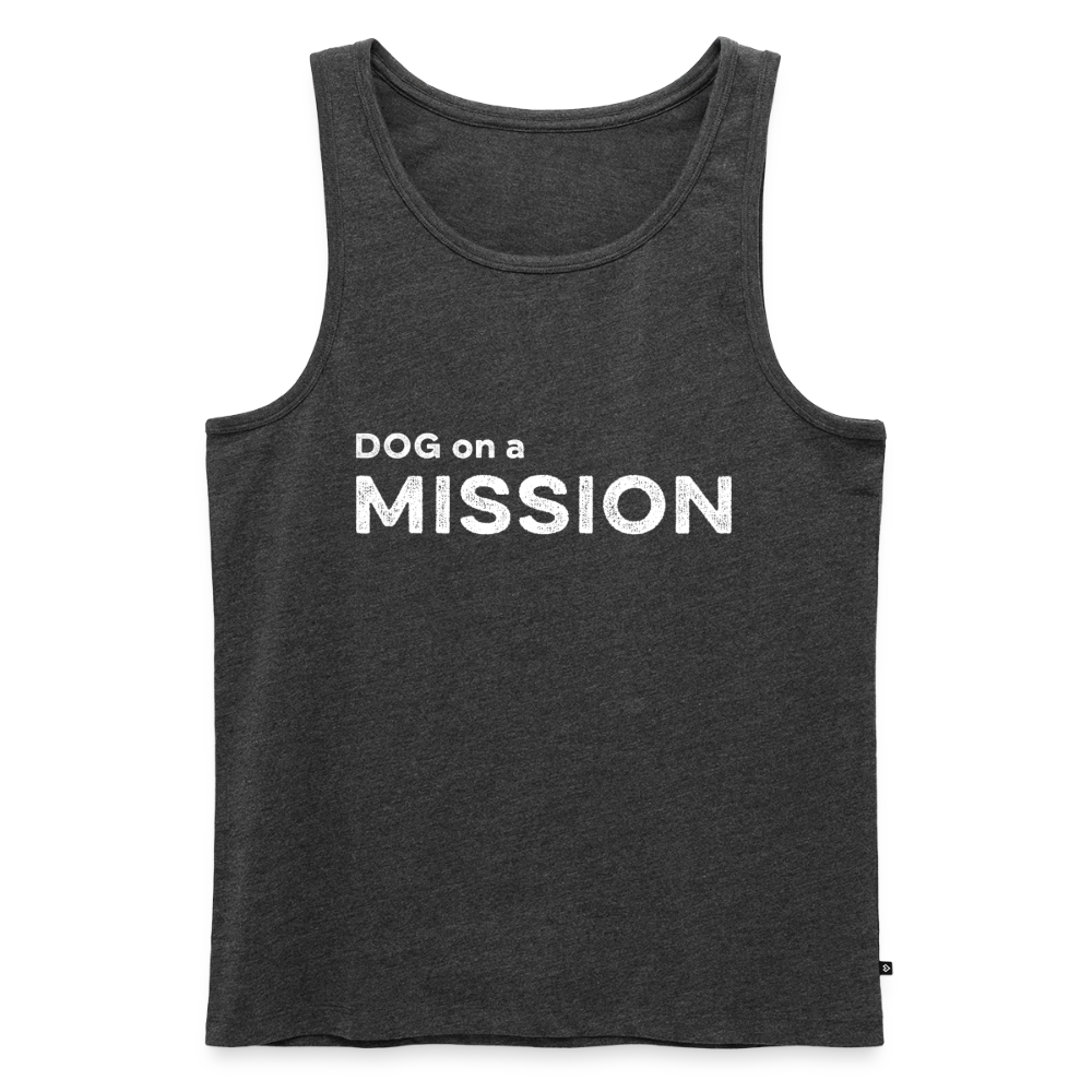 K9 PREMIUM Organic Tank-Top „DOG on a MISSION“ MEN edition - Anthrazit meliert