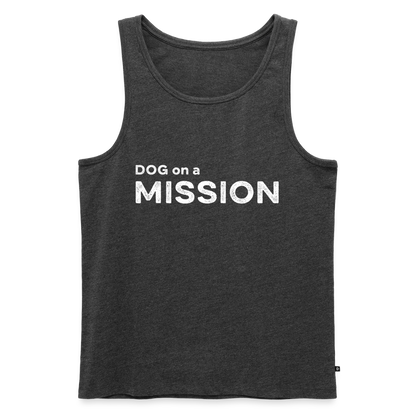 K9 PREMIUM Organic Tank-Top „DOG on a MISSION“ MEN edition - Anthrazit meliert