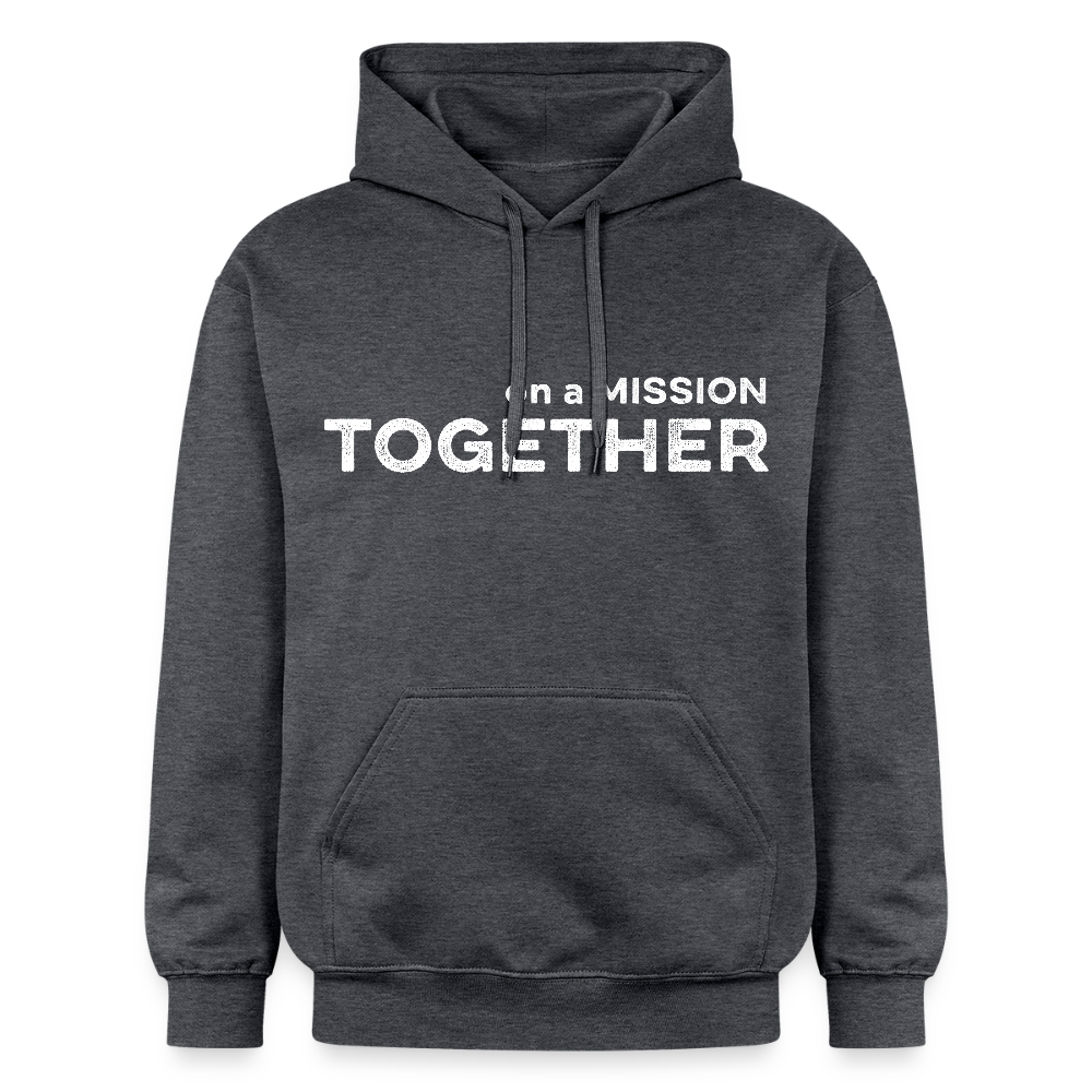 K9 Cozy-Hoodie "on a MISSION TOGETHER" - Dunkelgrau meliert