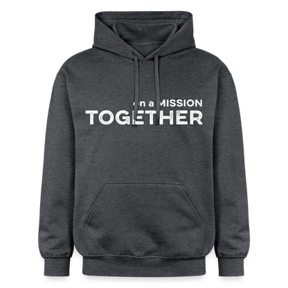 K9 Cozy-Hoodie "on a MISSION TOGETHER" - Dunkelgrau meliert