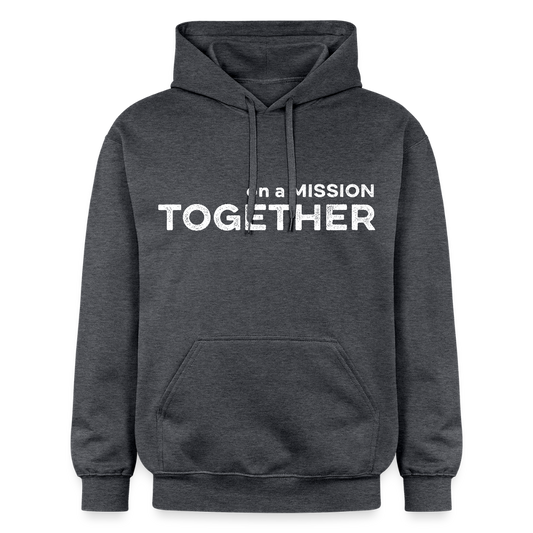 K9 Cozy-Hoodie "on a MISSION TOGETHER" - Dunkelgrau meliert