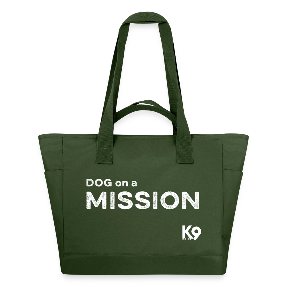 K9  WATER-REPELLENT Padded-Bag "DOG on a MISSION" - Tannengrün