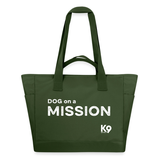 K9  WATER-REPELLENT Padded-Bag "DOG on a MISSION" - Tannengrün