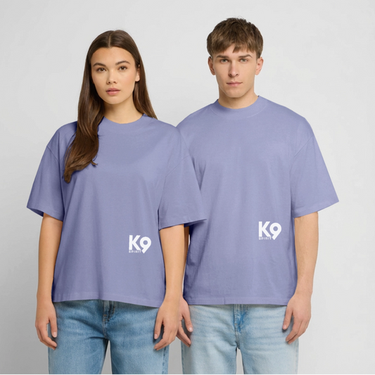 K9 PREMIUM OVERSIZE Organic-Shirt "K9 SPIRIT" - Violett